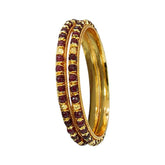 Stunning Gold Plated Crystal And Golden Beads Bangles - KSupreme