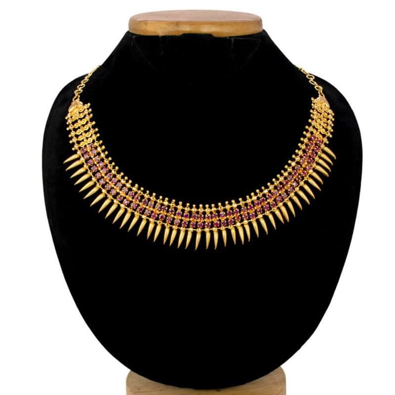 Stunning Gold Plated Jasmine Buds Stone Necklace - K Supreme