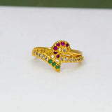 Stunning Gold Plated Stone Finger Ring