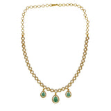 Stunning Green Teardrop Dangling CZ Necklace - K Supreme