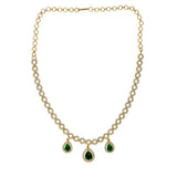 Stunning Green Teardrop Dangling CZ Necklace - K Supreme
