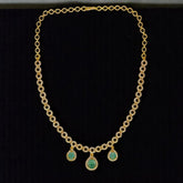 Stunning Green Teardrop Dangling CZ Necklace - K Supreme