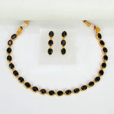 Stunning Premium Gold Plated Oval Necklace set - KSupreme