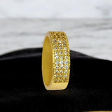 Stunning Round Gold Plated American Diamond Ring - KSupreme