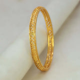 Stylish Floral Filigree Gold Plated Net Bangle - K Supreme