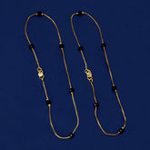 Stylish Gold Plated Black Crystal Anklets For Girls