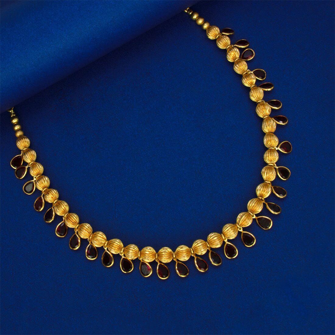 Stylish Gold Plated Crystal Hanging Ball Chain Necklace - K Supreme