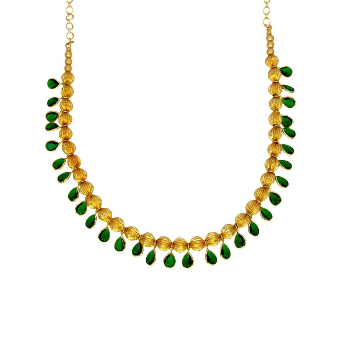 Stylish Gold Plated Crystal Hanging Ball Chain Necklace - K Supreme