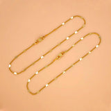 Stylish Gold Plated Curb Chain Heart Anklets - K Supreme