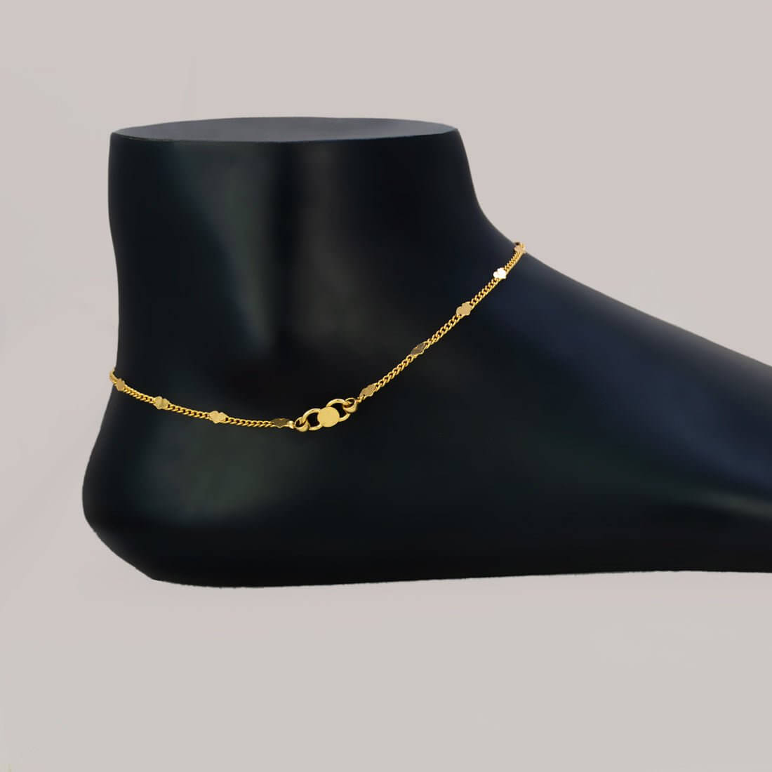 Stylish Gold Plated Curb Chain Heart Anklets - K Supreme