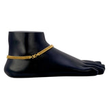 Stylish Gold Plated Curb Link Beaded Anklets - K Supreme