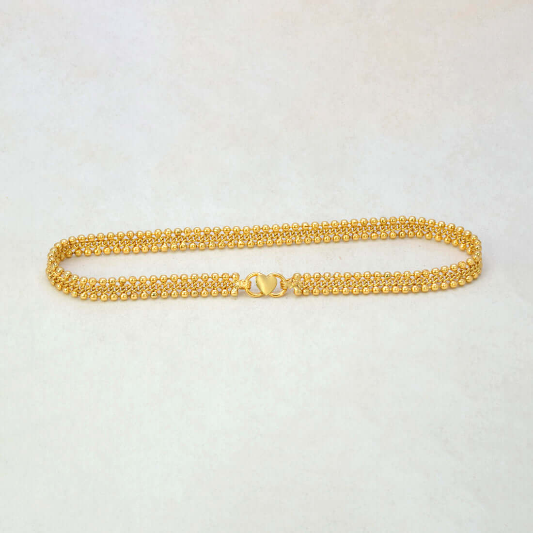 Stylish Gold Plated Curb Link Beaded Anklets - K Supreme