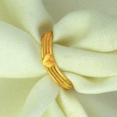 Stylish Gold Plated Ribbed Heart Finger Ring - K Supreme