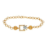 Stylish Gold Plated Square CZ Stone Ladies Bracelet - K Supreme