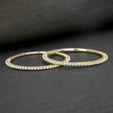 Stylish Gold Plated Thin Pearl Bangles