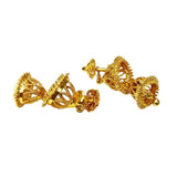 Stylish Gold Plated Two Step Filigree Jhumka Earrings - KSupreme