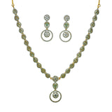 Premium Fashion CZ Aqua Green Stone Necklace Set