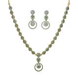 Premium Fashion CZ Aqua Green Stone Necklace Set