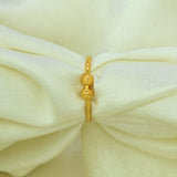 Textured Gold - Plated Dual Bead Finger Ring - K Supreme