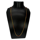 Thin Gold Plated Red Crystal Beads Link Chain - K Supreme