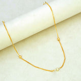 Thin Two - tone Beads Gold Plated Box Chain For Kids - K Supreme