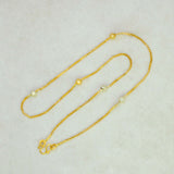 Thin Two - tone Beads Gold Plated Box Chain For Kids - K Supreme