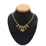 Traditional Double Nagapadam Necklace - Red