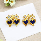 Traditional Gold Plated Double Palakka Ear Studs - KSupreme