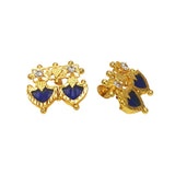 Traditional Gold Plated Double Palakka Ear Studs - KSupreme