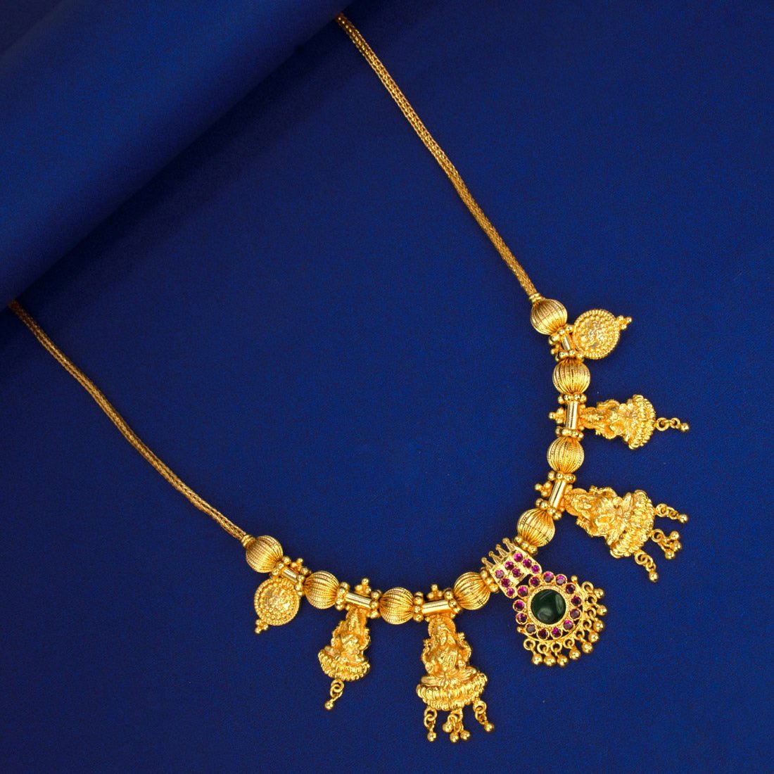 Traditional Gold Plated Lakshmi Pendants Necklace - K Supreme