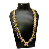Traditional Kerala Blue Palakka Mala Long Chain Haram - K Supreme