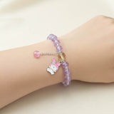 Trendy Fashion Crystal Beaded Labubu Charm Bracelet - K Supreme