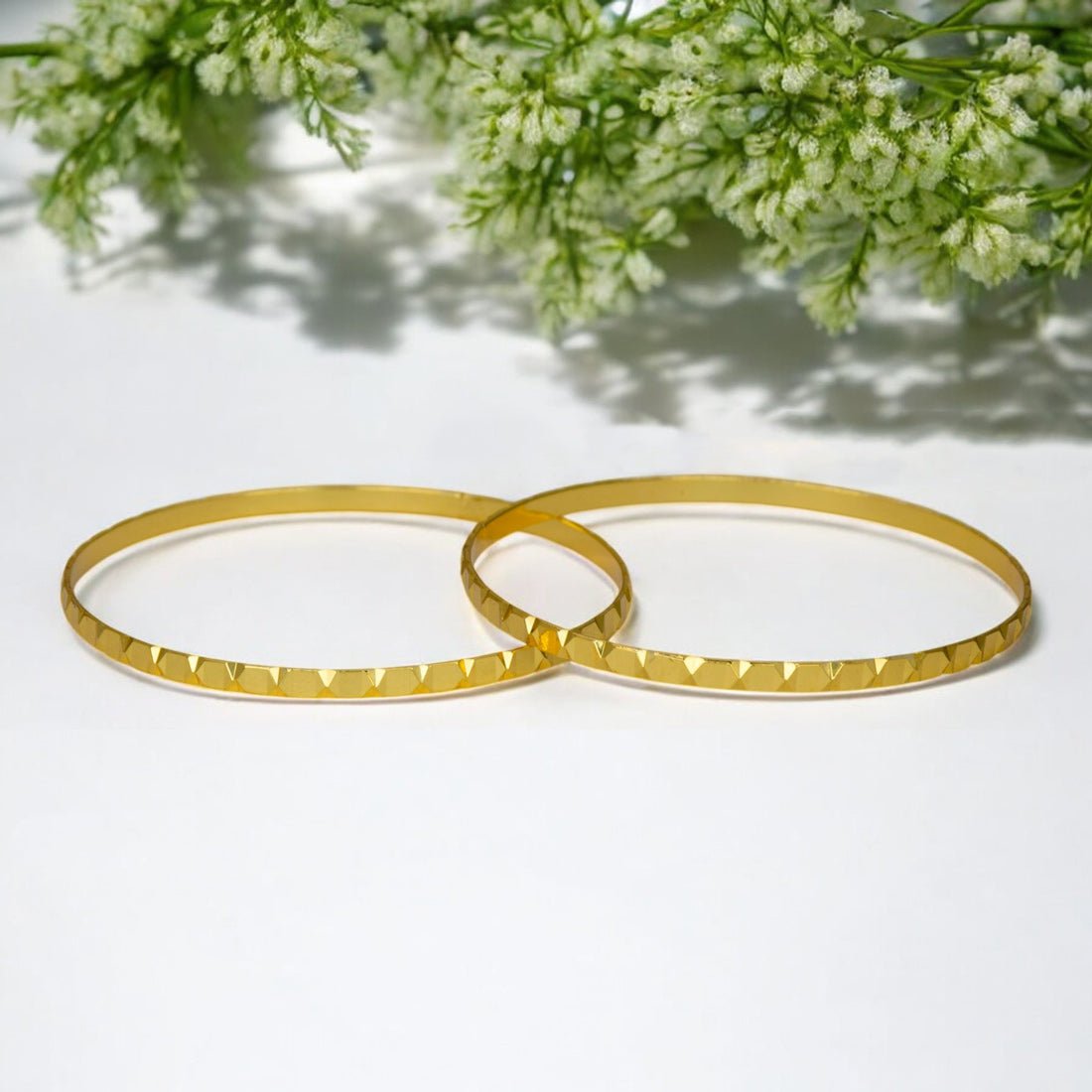 Trendy Gold Plated Daily Wear Designer Glass Cutting Bangles - KSupreme