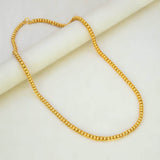 Trendy Gold Plated Designer Rail Chain elegantly displayed on a marble surface.