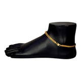 Trendy Gold Plated Flat Designer Chain Anklets/Payal - KSupreme