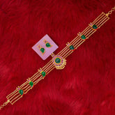 Trendy Gold Plated Green Mango Ruby Choker Set - K Supreme