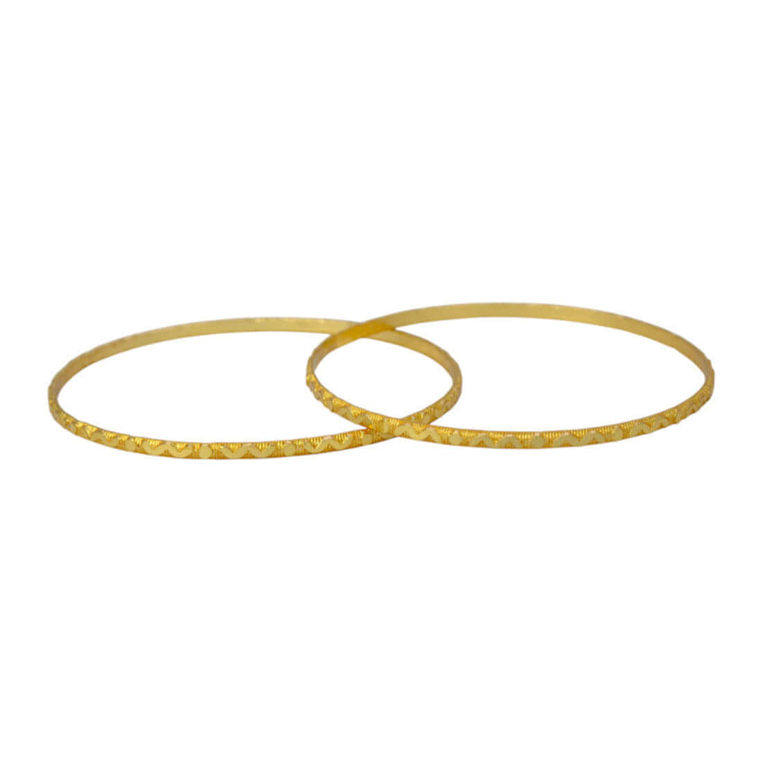Trendy Gold-Plated Wavy Pattern Bangles featuring an elegant textured design and refined golden finish.