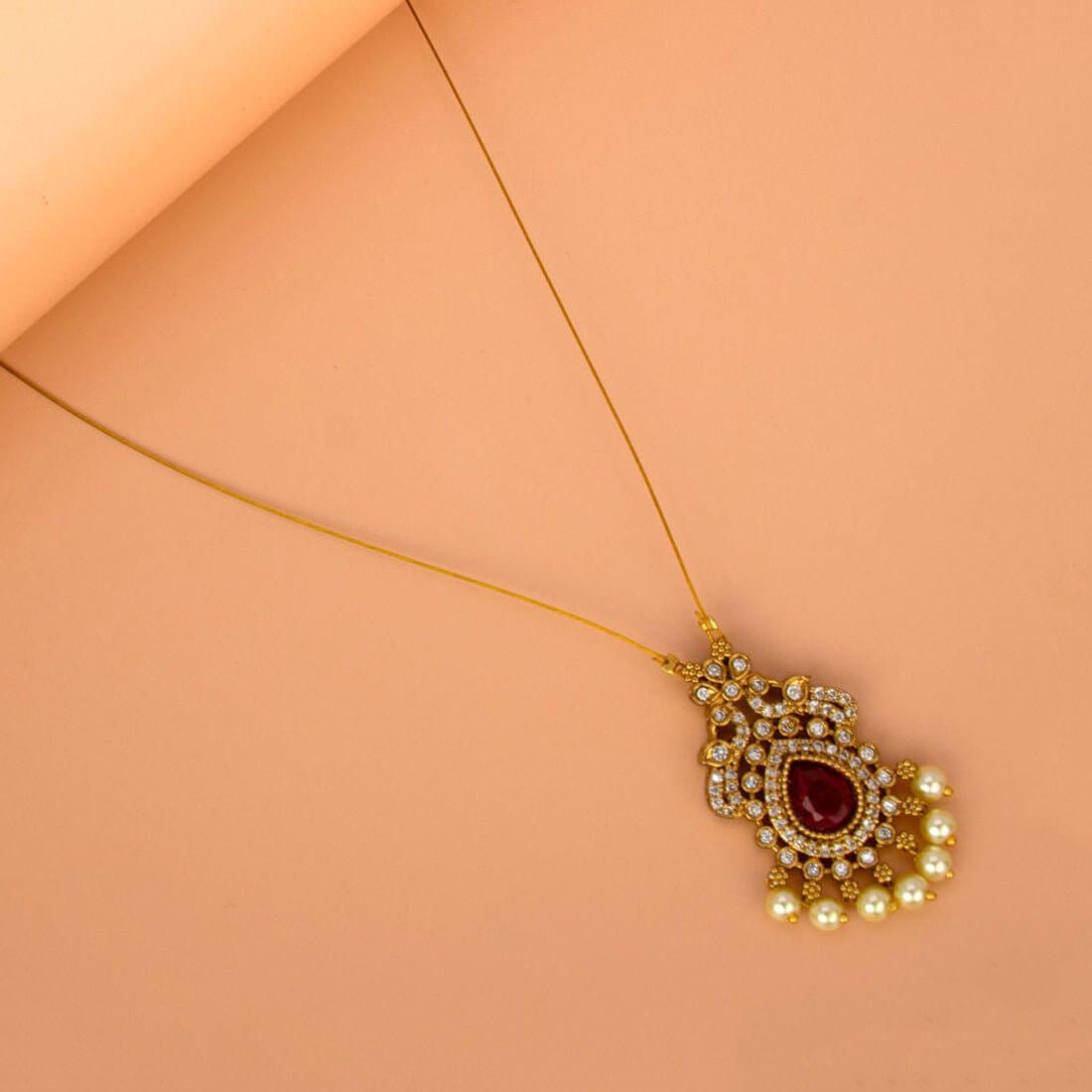 Trendy Invisible Chain CZ Victorian Pendant Necklace - KSupreme