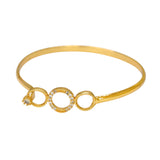 Trendy Premium American Diamond Open Bangle featuring three interlinked circles with sparkling diamonds.