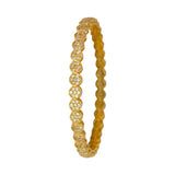 Trendy Round Floral Design White CZ Bangle - KSupreme