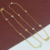 Very Delicate Thin Gold Plated Two Tone Beads Anklets
