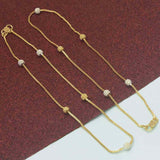 Very Delicate Thin Gold Plated Two Tone Beads Anklets