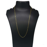 Very Nice Designer Ladies Kilukkam Box Chain displayed on a black neck stand, showcasing its elegant gold plated design.