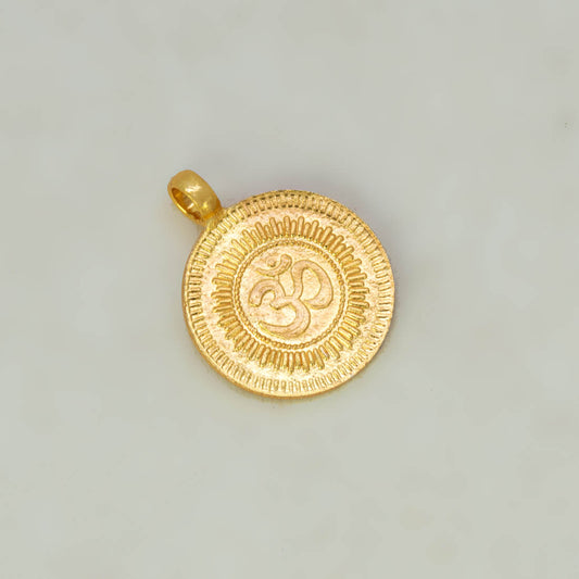 Gold Plated Guruvayoorappan Om Pendant