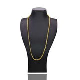 Premium Gold Plated Designer Thennampoo Chain displayed on a black jewelry stand.