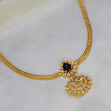 Gold Plated Attigai Stone Pendant Necklace