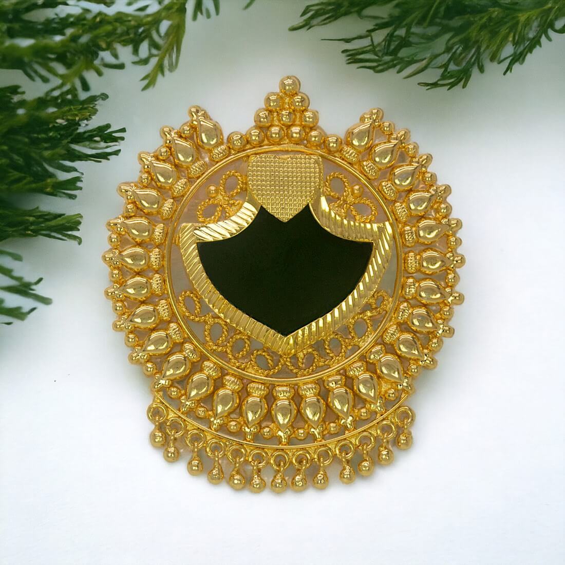 Designer Premium Gold Plated Big Palakka Pendant