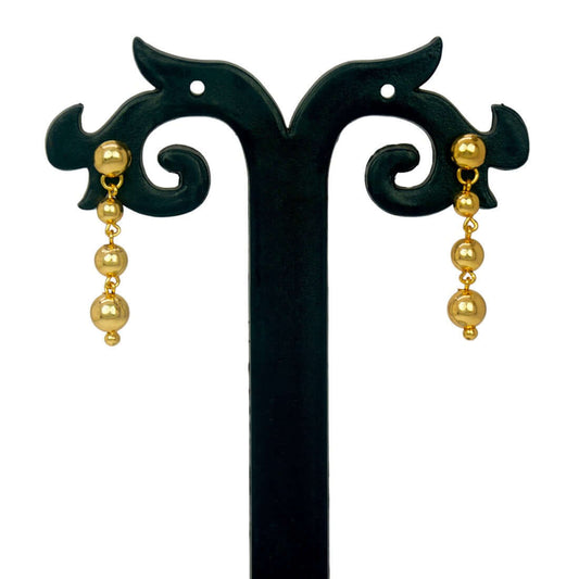 Stunning Golden Step Balls Hanging Ear Drops