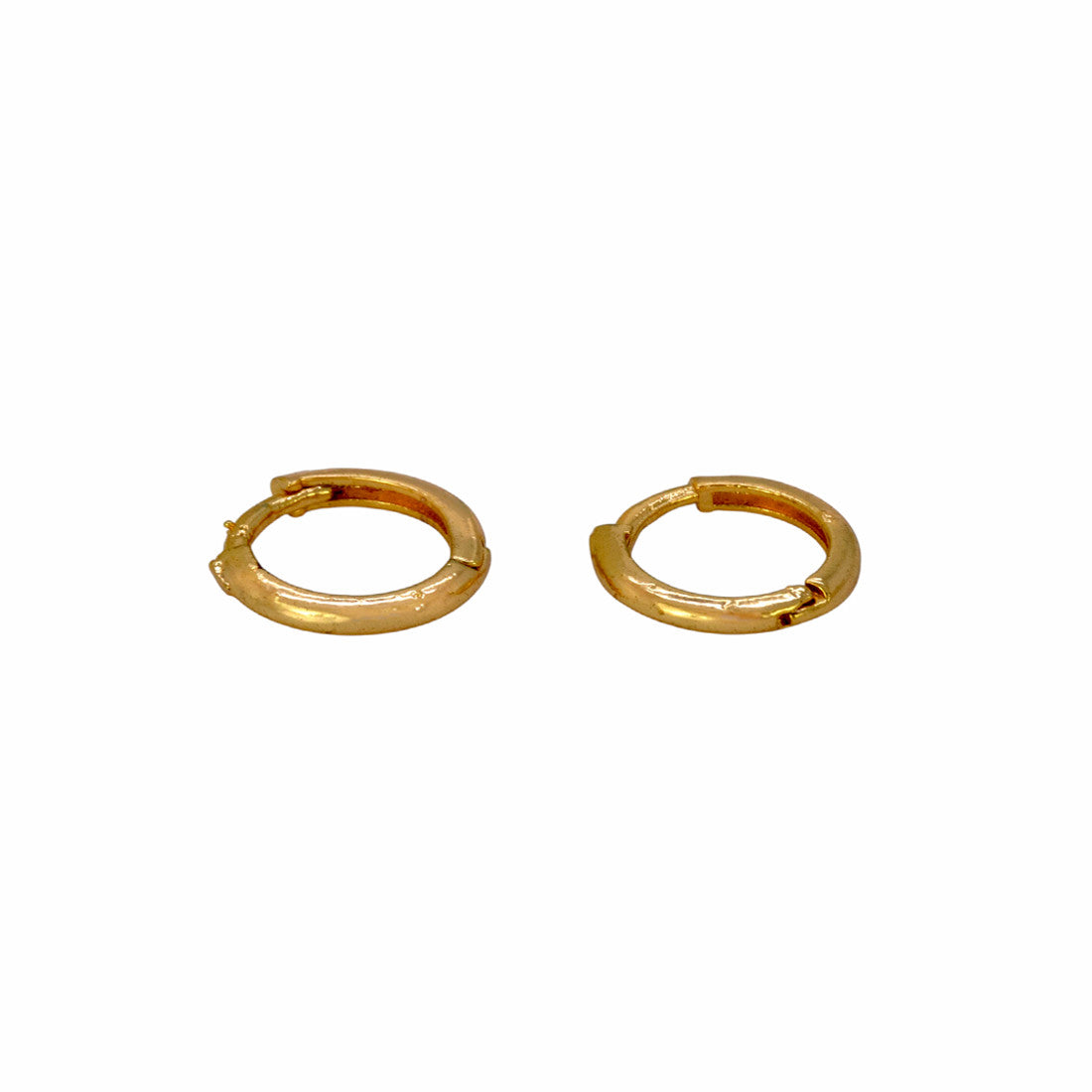 Simple Golden Plain Hoop Earrings