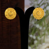 Gold-Plated Blooming Heart Stud Earrings For women